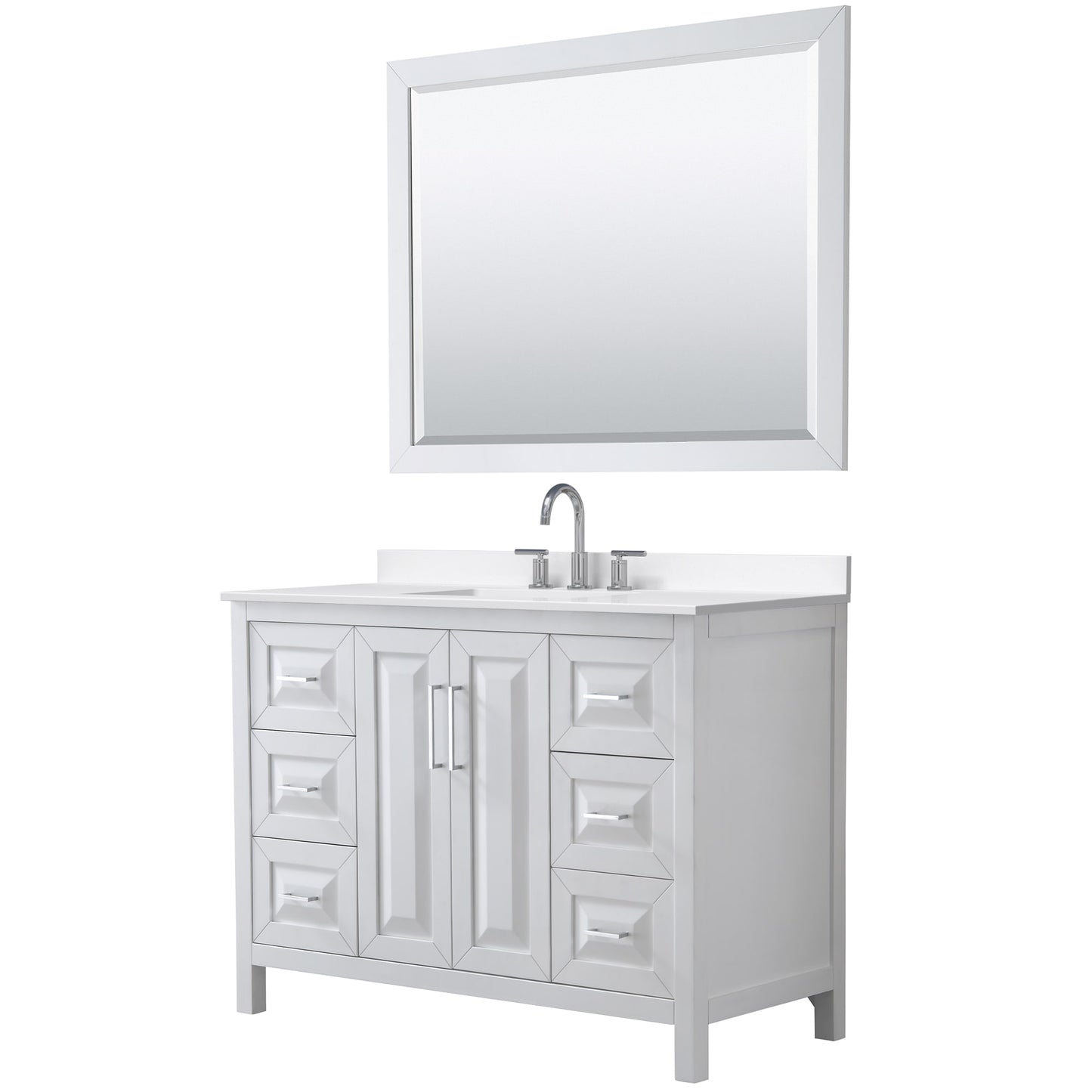 Daria Bathroom Vanity with Countertop 48 inch Single Sink 3-hole Faucet Setup
