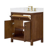 Custom image for Dark Walnut with Brushed Gold Trim / Giotto Quartz / No Mirror