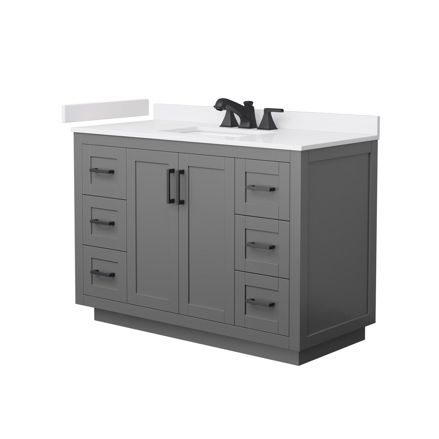 Miranda Bathroom Vanity with Countertop 48 inch Single Sink 3-hole Faucet Setup
