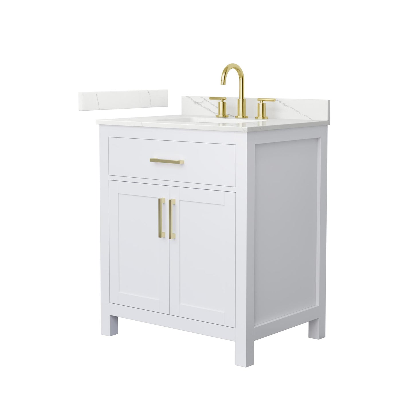 Beckett Bathroom Vanity with Countertop 30 inch Single Sink 3-hole Faucet Setup