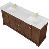 Custom image for Dark Walnut with Brushed Gold Trim / Giotto Quartz / No Mirror
