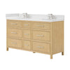 Custom image for Scandinavian Oak with Brushed Nickel Trim / White Quartz / No Mirror