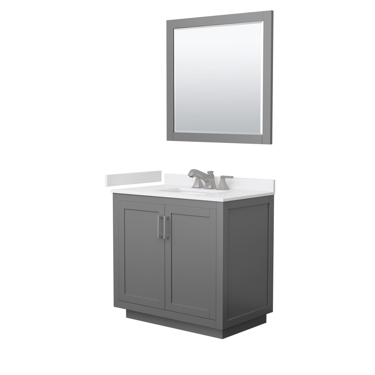 Miranda Bathroom Vanity with Countertop 36 inch Single Sink 3-hole Faucet Setup
