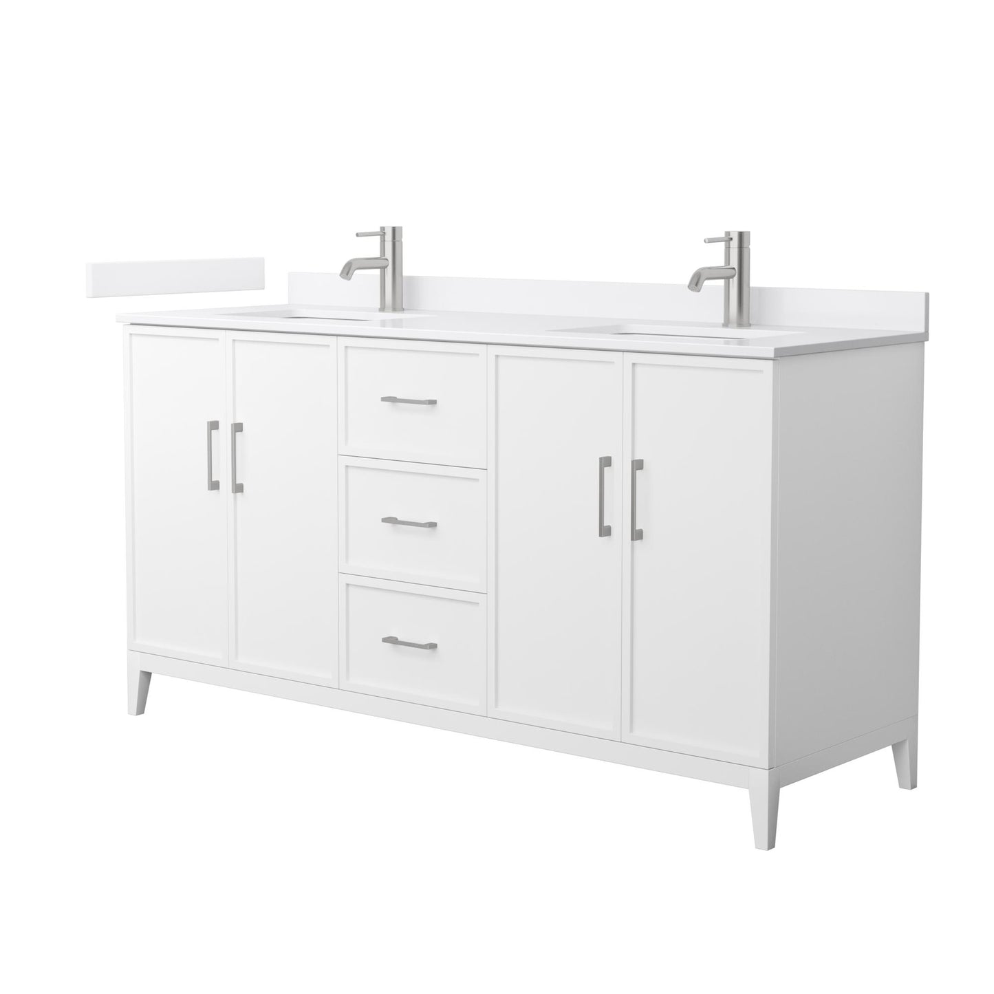 Elan Bathroom Vanity with Countertop 66 inch Double Sink Single hole Faucet Setup