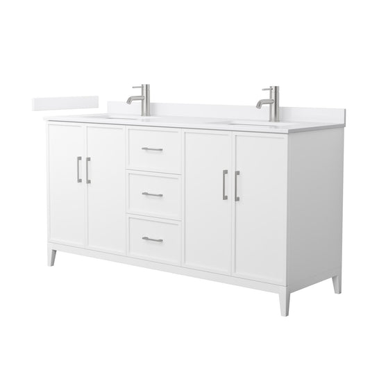Elan Bathroom Vanity with Countertop 66 inch Double Sink Single hole Faucet Setup