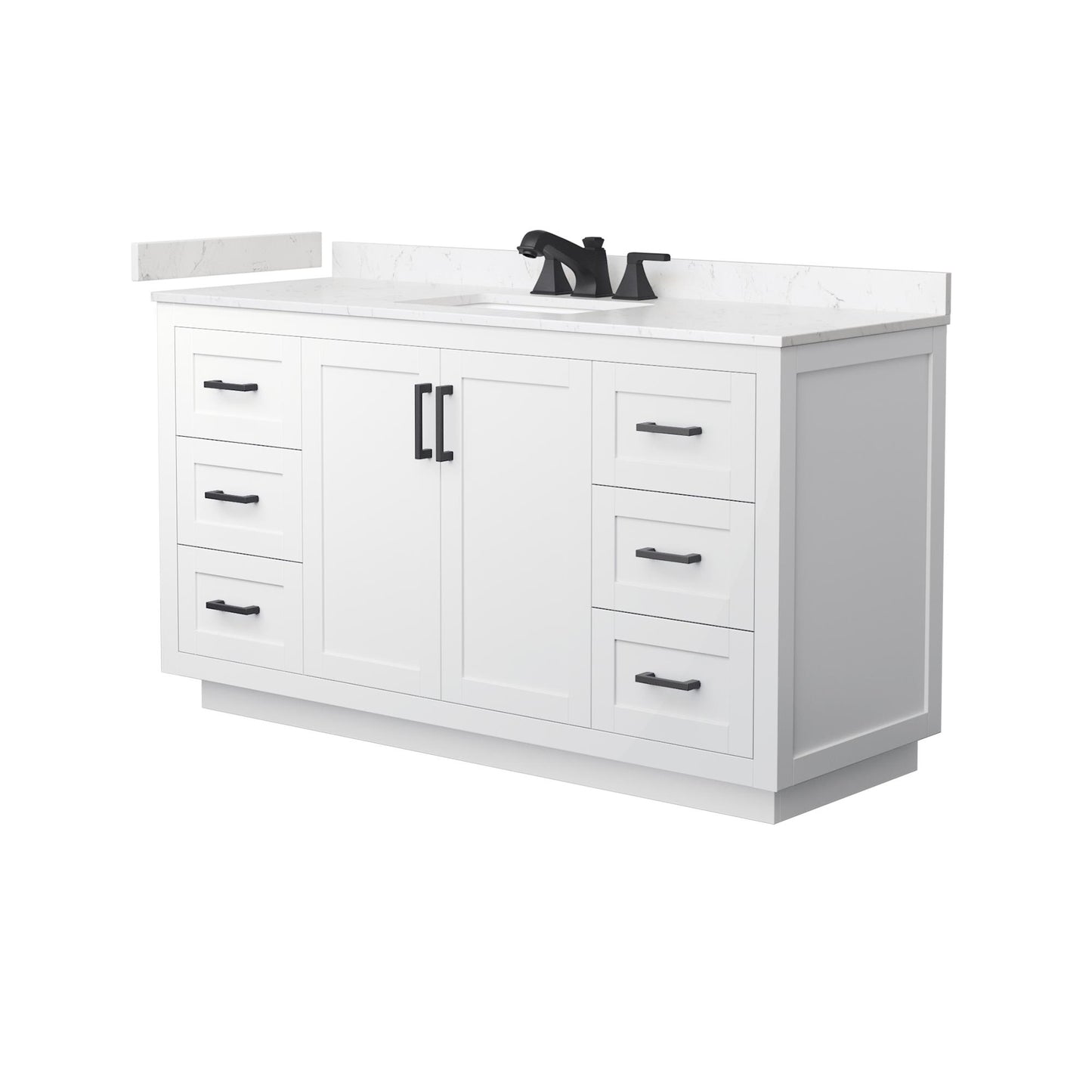 Miranda Bathroom Vanity with Countertop 60 inch Single Sink 3-hole Faucet Setup