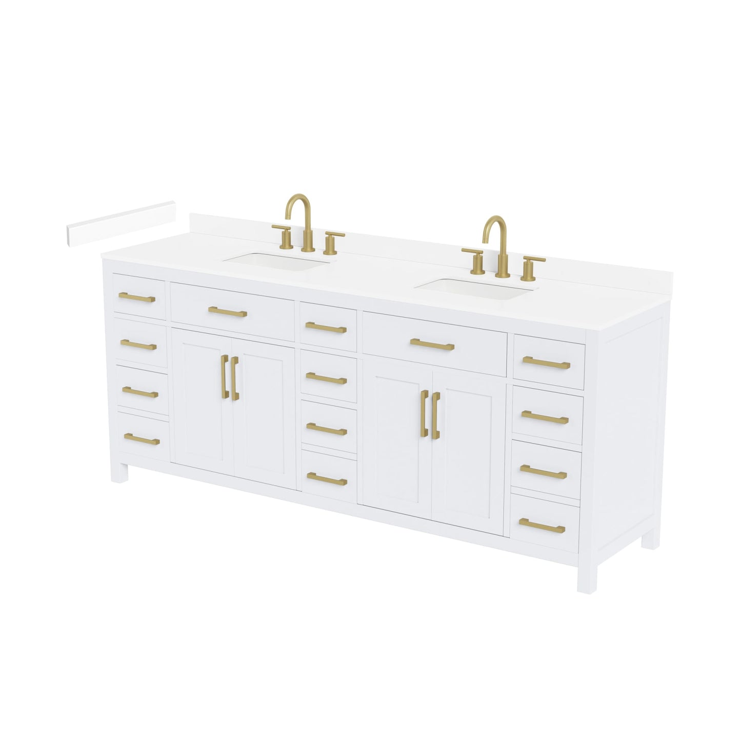 Beckett Bathroom Vanity with Countertop 84 inch Double Sink 3-hole Faucet Setup