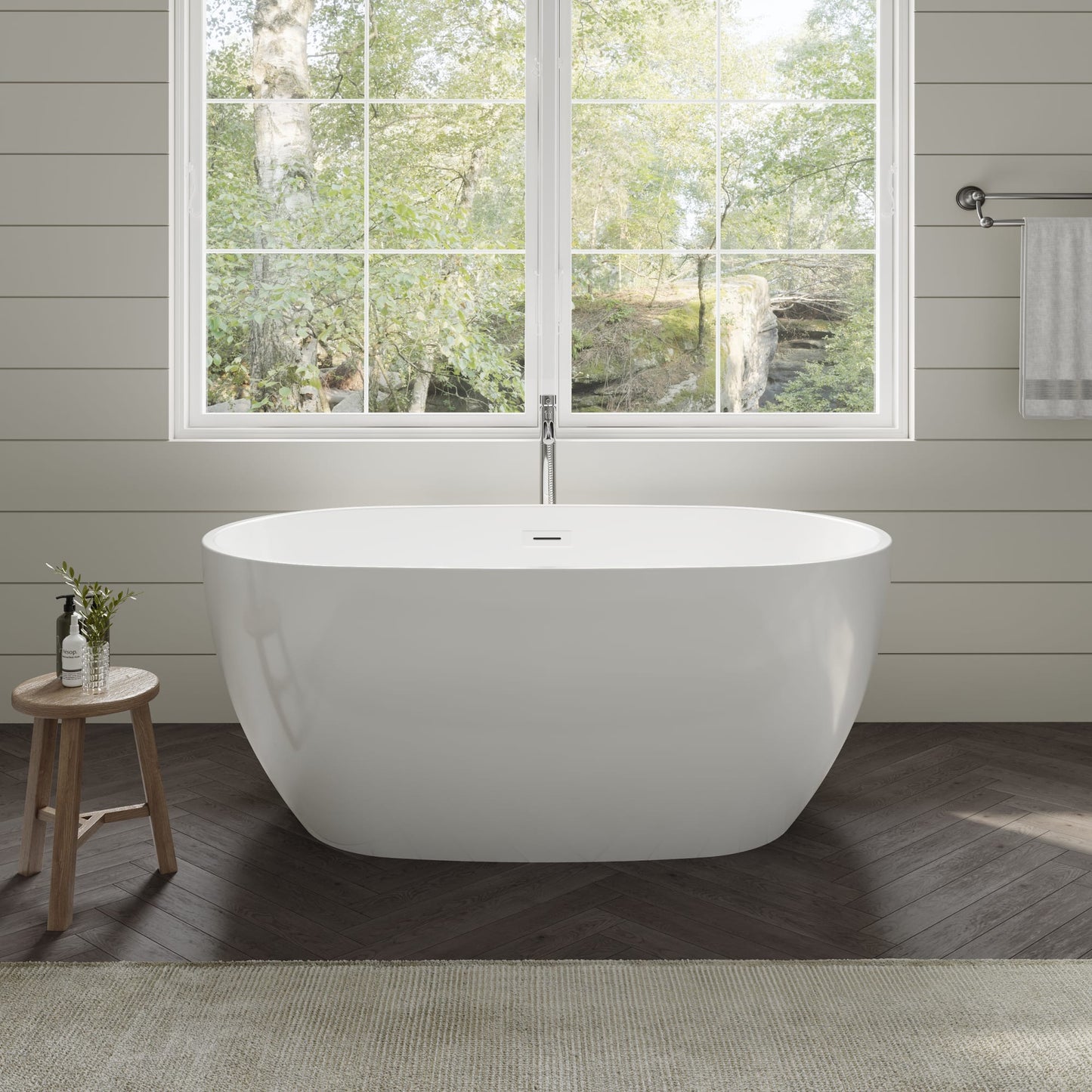 Juno Freestanding Acrylic Bathtub With Faucet 55 inch