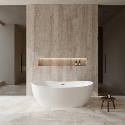 Rebecca Freestanding Acrylic Bathtub No Faucet 65 inch