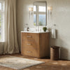 Custom image for Toasted Walnut with Brushed Nickel Trim / White Quartz / No Mirror