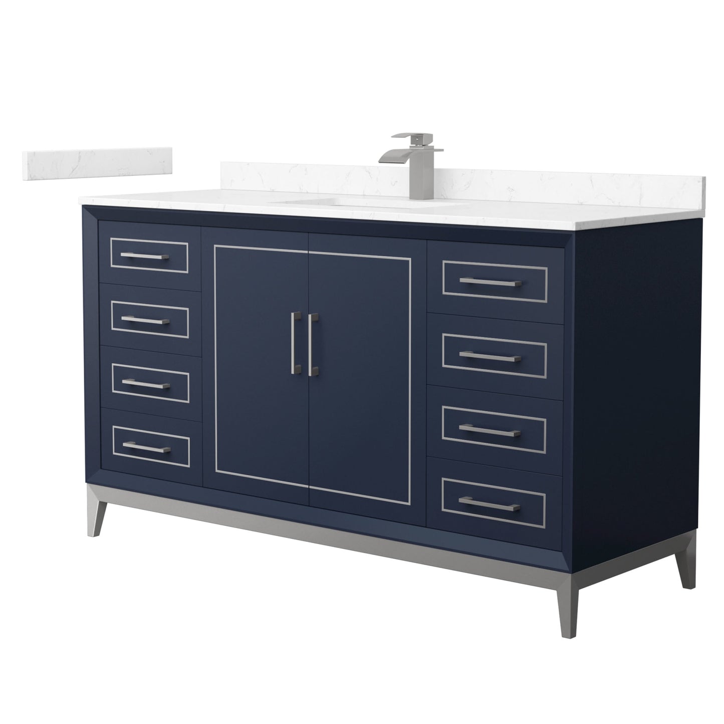 Marlena Bathroom Vanity with Countertop 60 inch Single Sink Single hole Faucet Setup