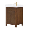 Custom image for Dark Walnut with Brushed Gold Trim / White Cultured Marble / No Mirror