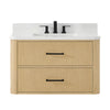 Custom image for Scandinavian Oak with Matte Black Trim / White Quartz / No Mirror