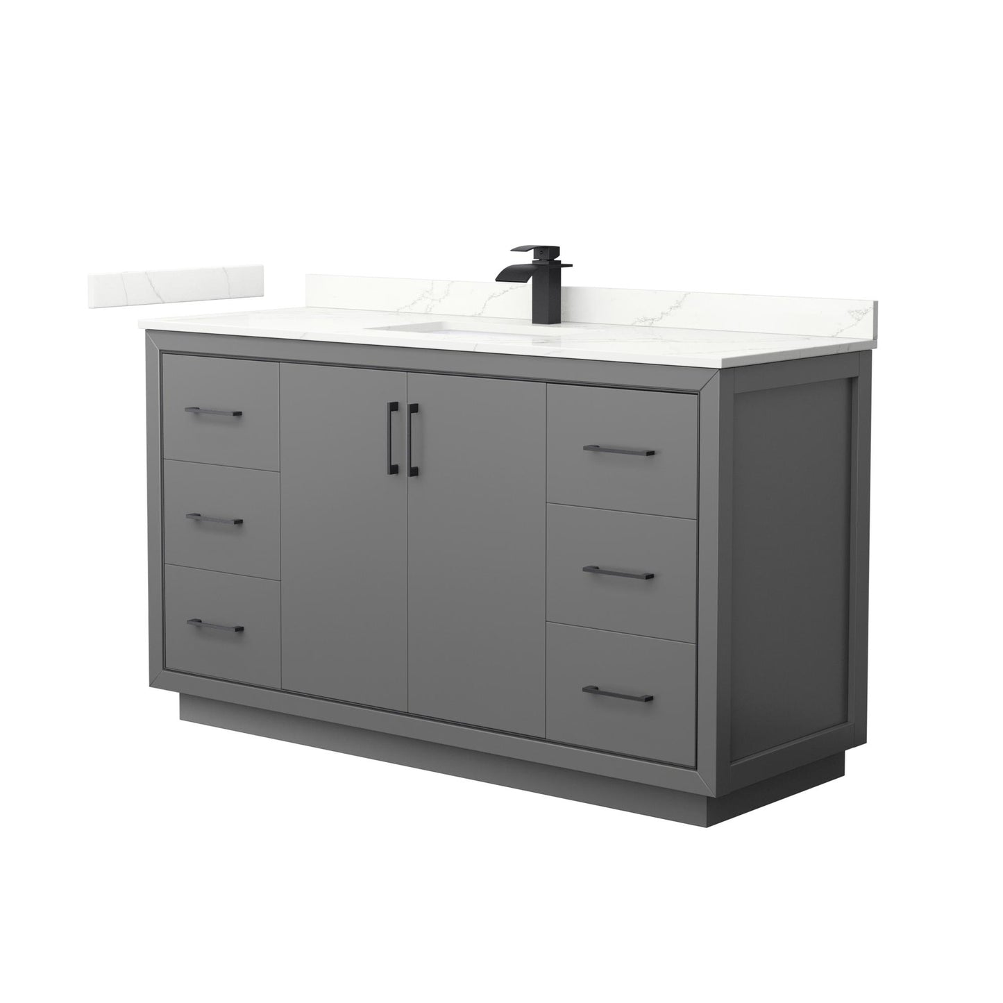 Icon Bathroom Vanity with Countertop 60 inch Single Sink Single hole Faucet Setup
