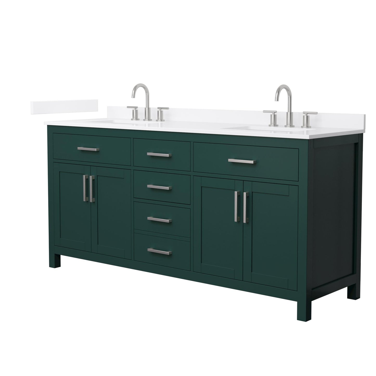 Beckett Bathroom Vanity with Countertop 72 inch Double Sink 3-hole Faucet Setup