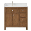 Custom image for Toasted Walnut with Brushed Nickel Trim / White Quartz / No Mirror