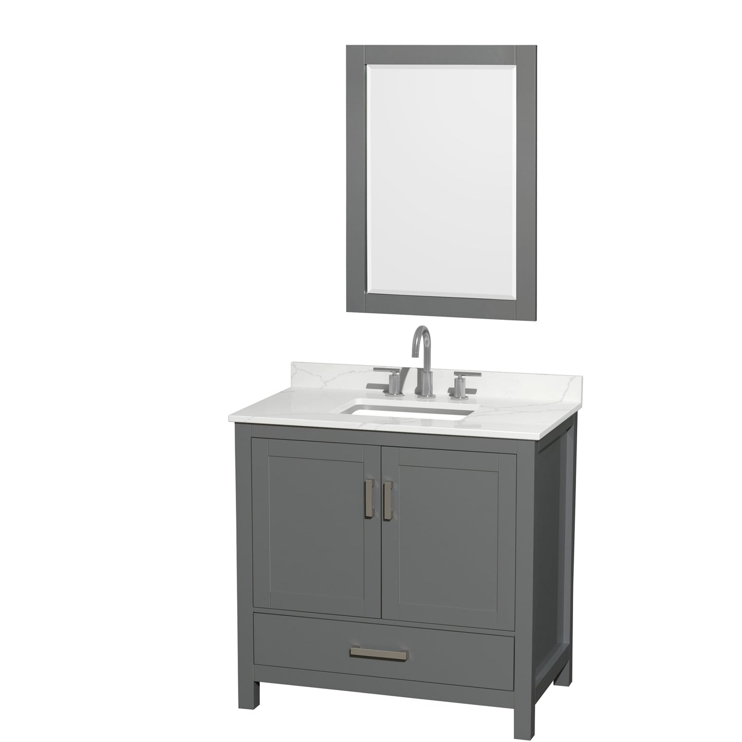 Sheffield Bathroom Vanity with Countertop 36 inch Single Sink 3-hole Faucet Setup