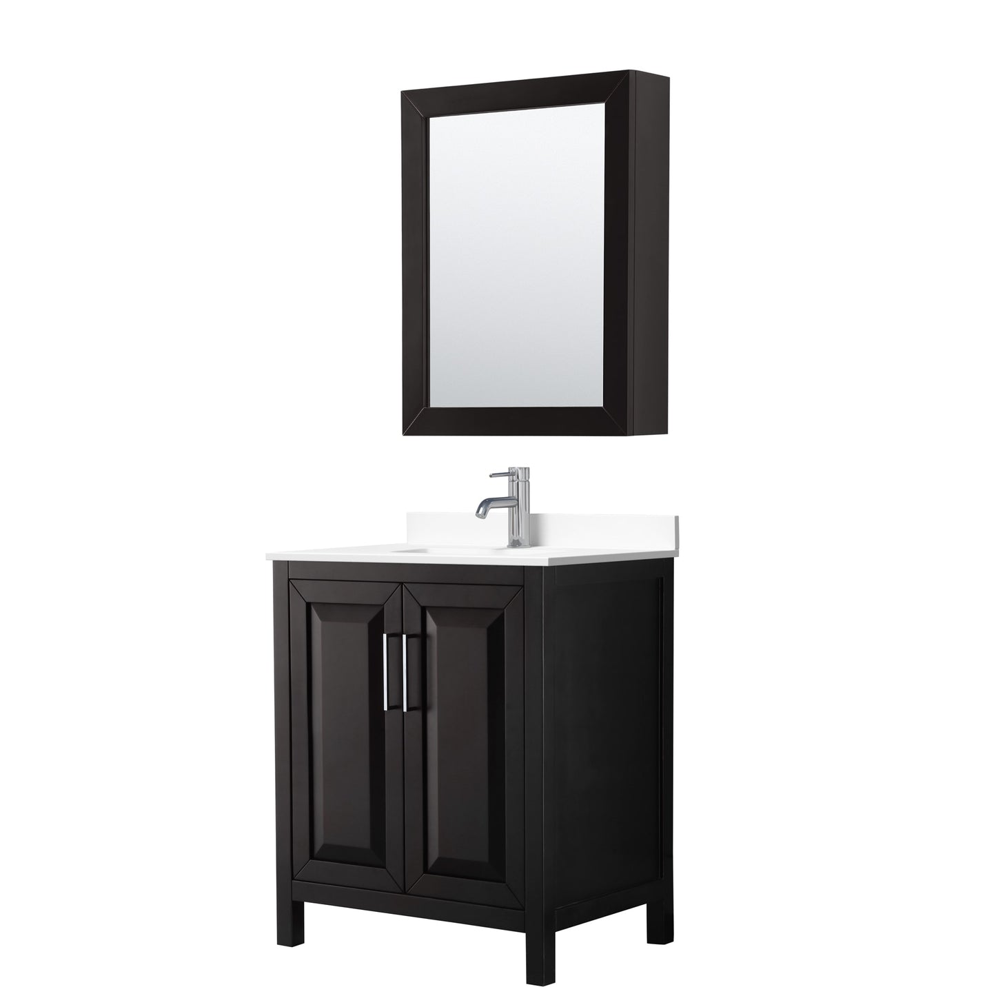Daria Bathroom Vanity with Countertop 30 inch Single Sink Single hole Faucet Setup
