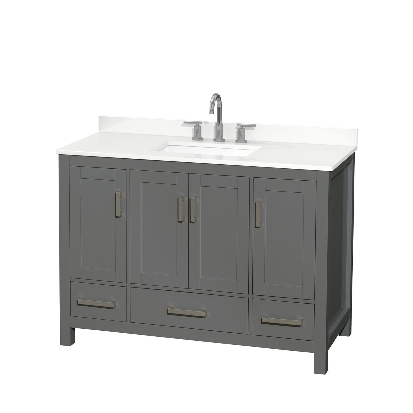 Sheffield Bathroom Vanity with Countertop 48 inch Single Sink 3-hole Faucet Setup