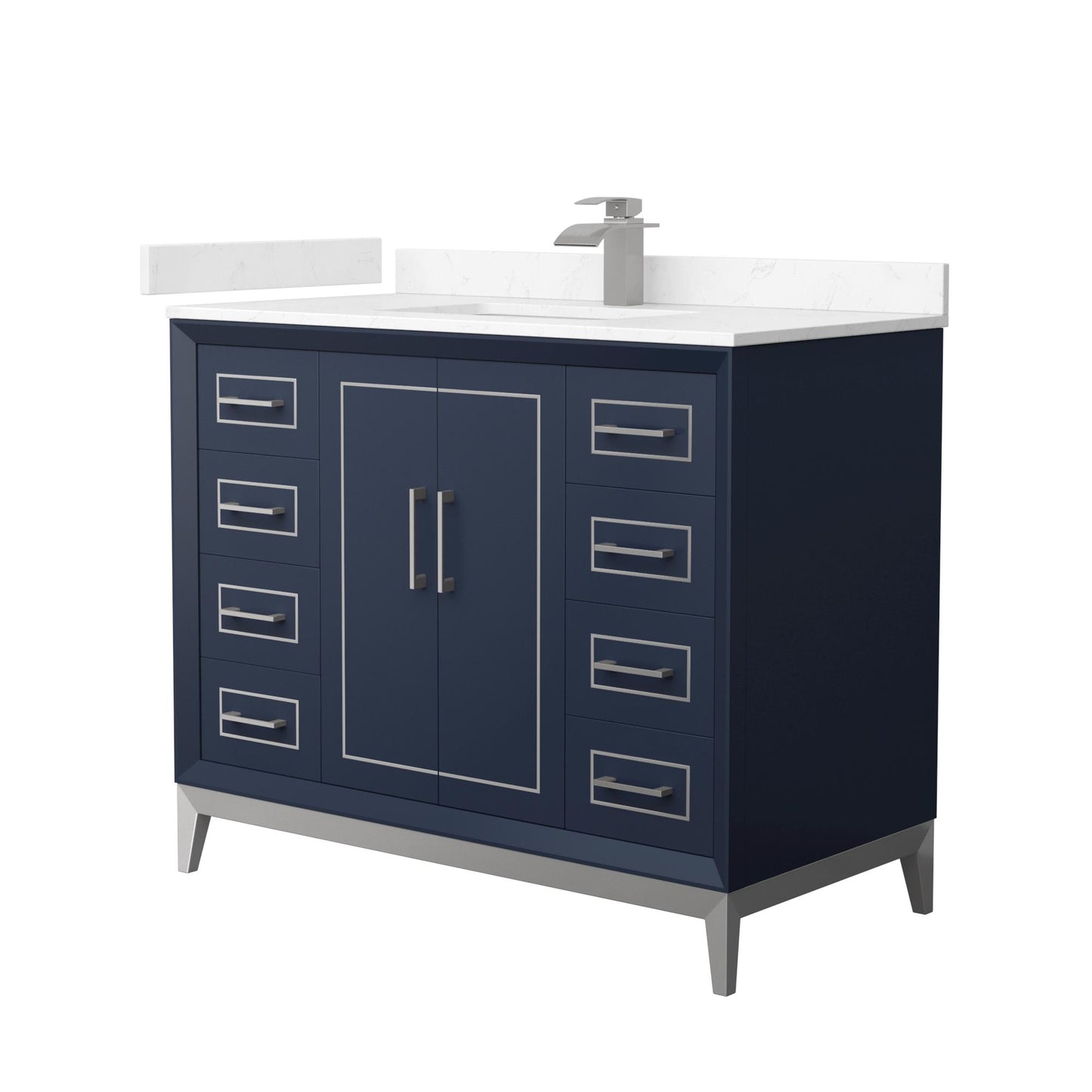 Marlena Bathroom Vanity with Countertop 42 inch Single Sink Single hole Faucet Setup