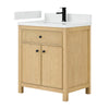 Custom image for Scandinavian Oak with Matte Black Trim / White Quartz / No Mirror