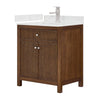 Custom image for Dark Walnut with Brushed Nickel Trim / Carrara Cultured Marble / No Mirror