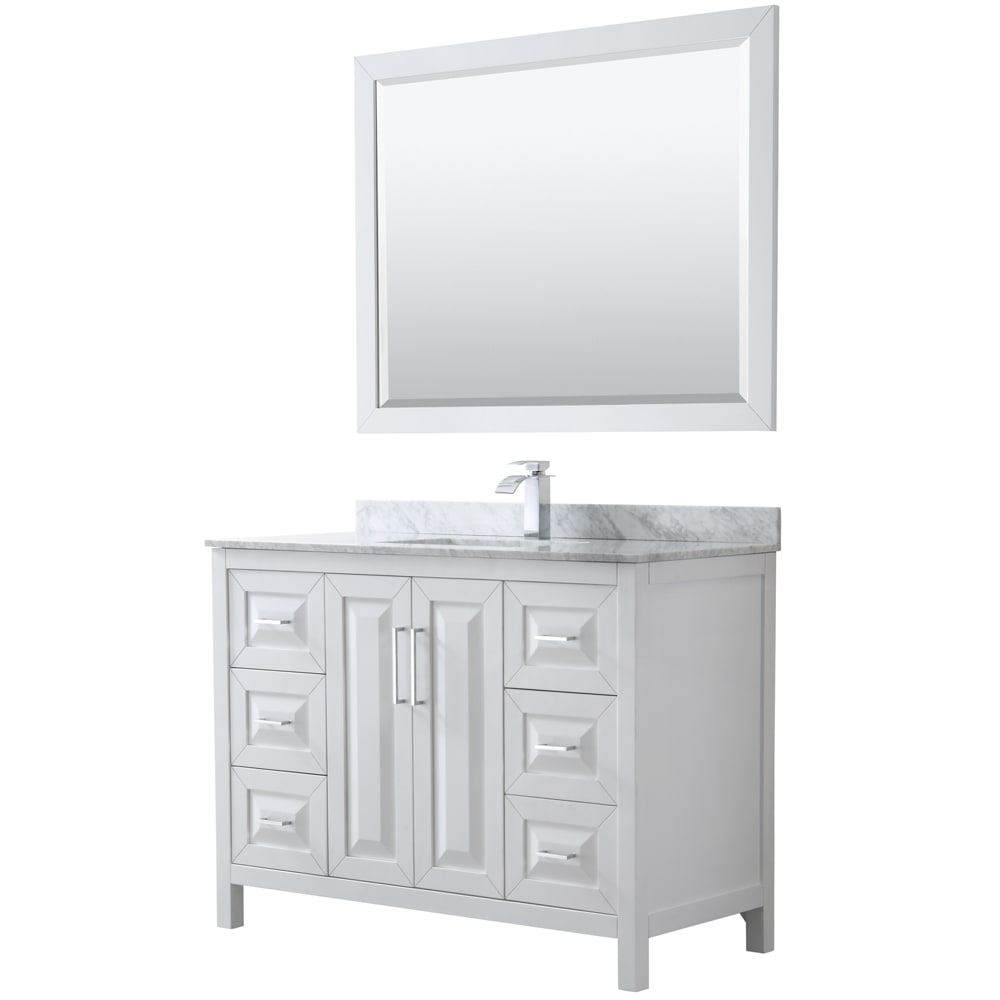Daria Bathroom Vanity with Countertop 48 inch Single Sink Single hole Faucet Setup