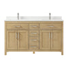 Custom image for Whitewashed Oak with Brushed Nickel Trim / White Cultured Marble / No Mirror
