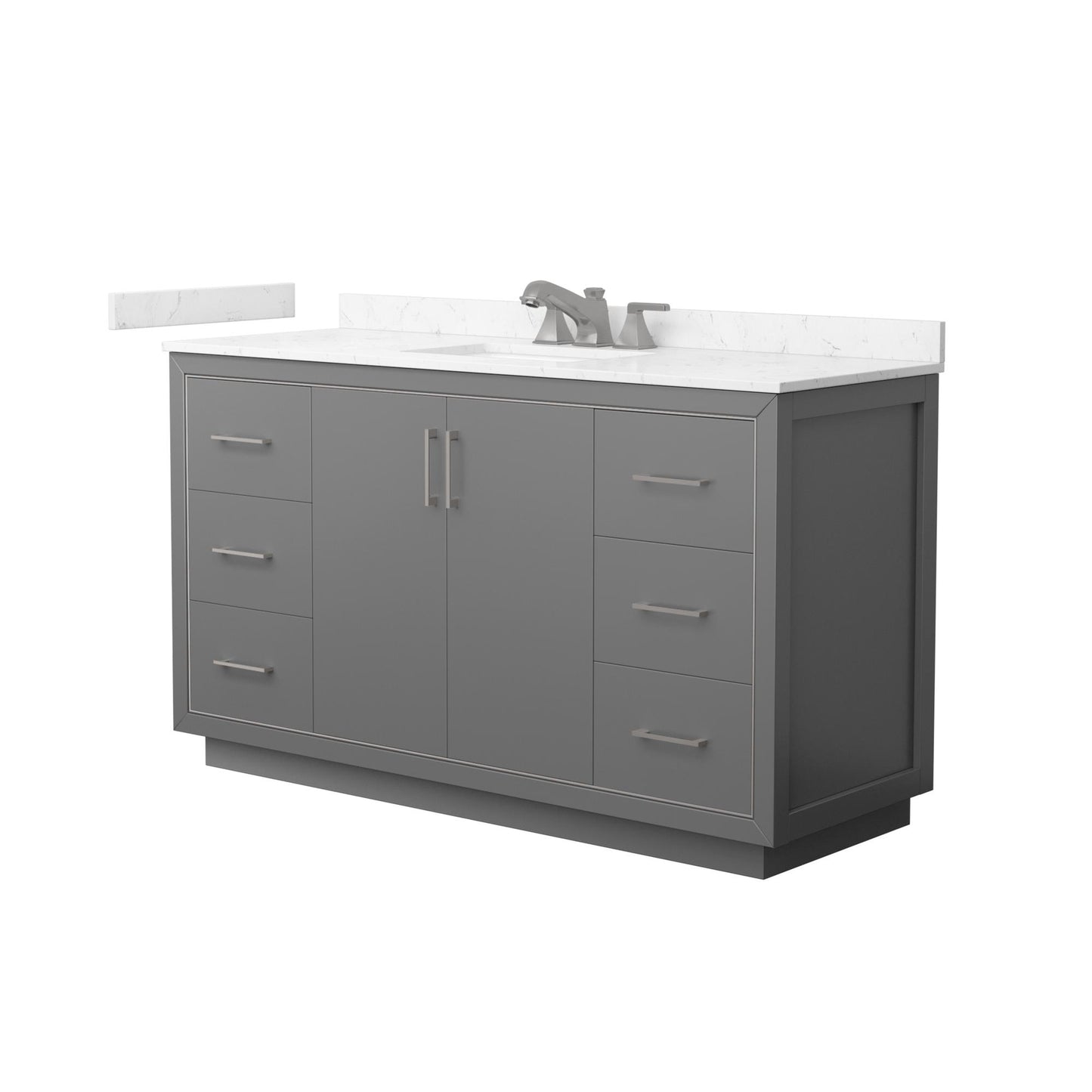 Icon Bathroom Vanity with Countertop 60 inch Single Sink 3-hole Faucet Setup
