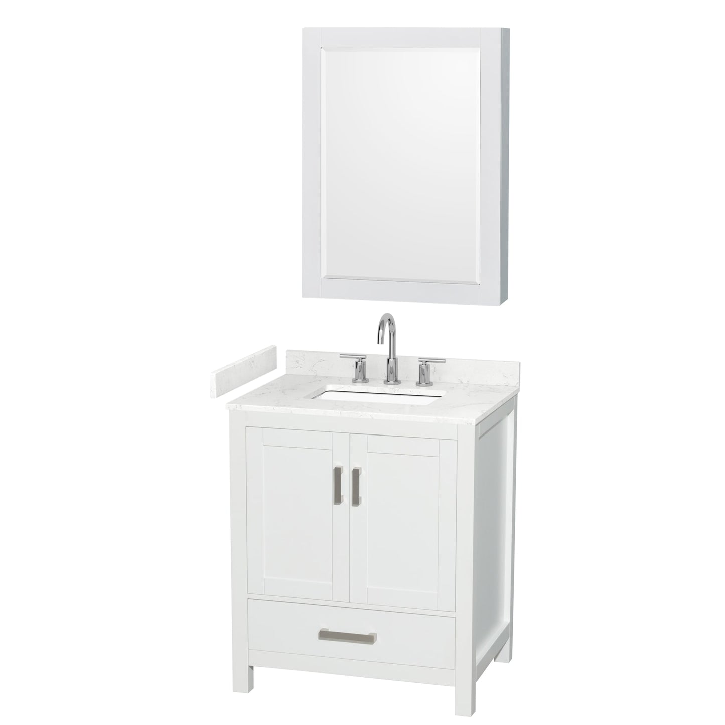 Sheffield Bathroom Vanity with Countertop 30 inch Single Sink 3-hole Faucet Setup