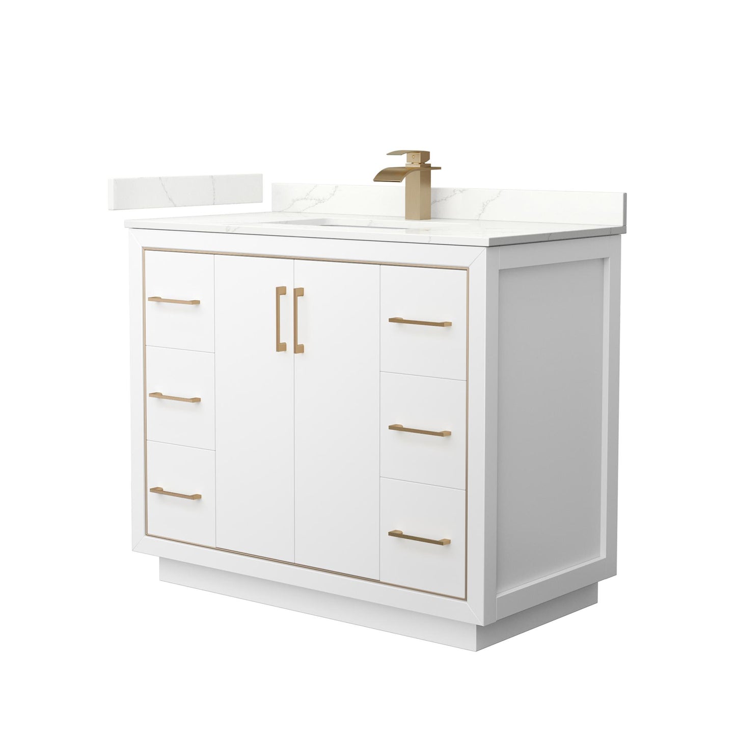 Icon Bathroom Vanity with Countertop 42 inch Single Sink Single hole Faucet Setup