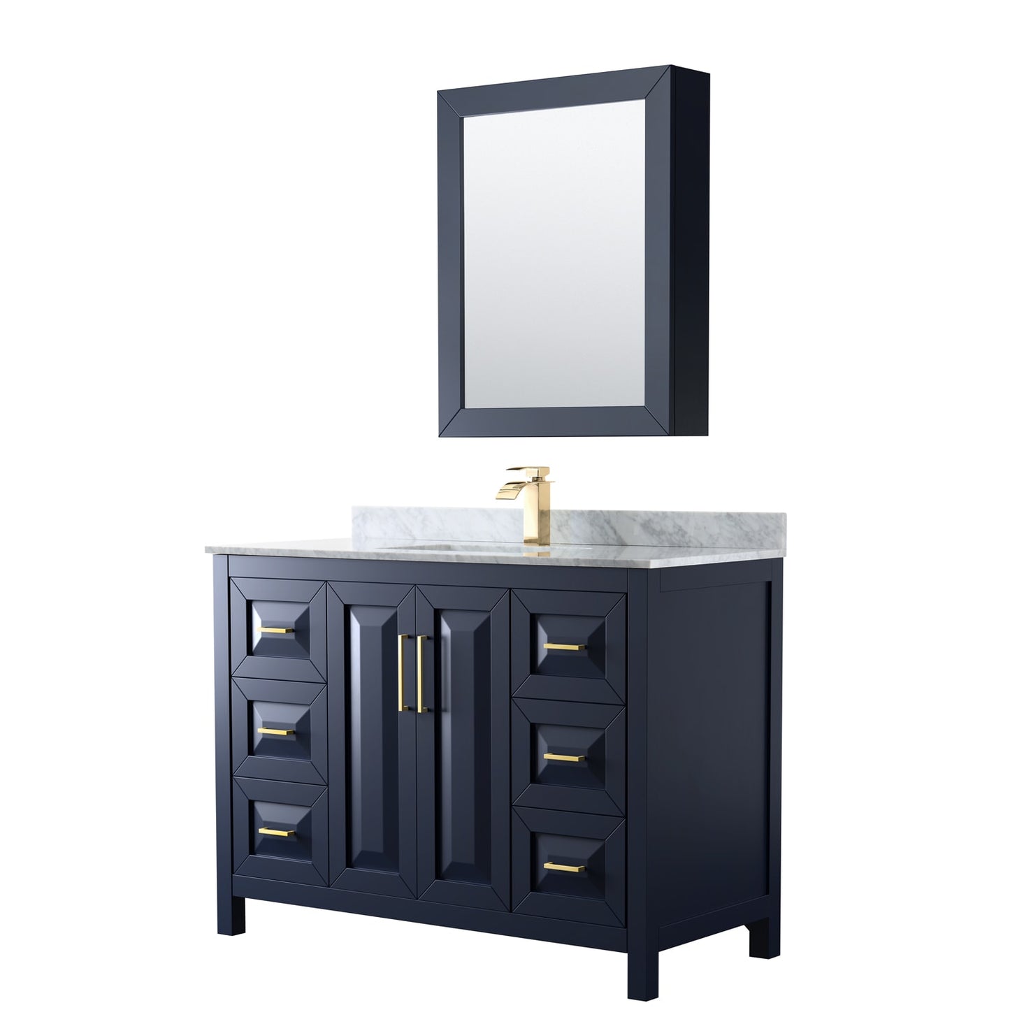 Daria Bathroom Vanity with Countertop 48 inch Single Sink Single hole Faucet Setup