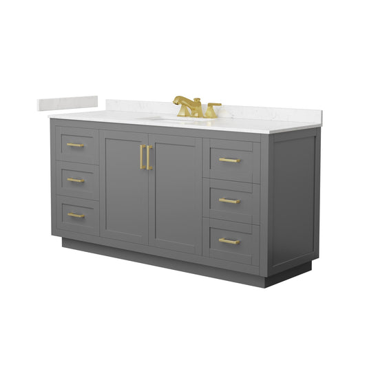 Miranda Bathroom Vanity with Countertop 66 inch Single Sink 3-hole Faucet Setup