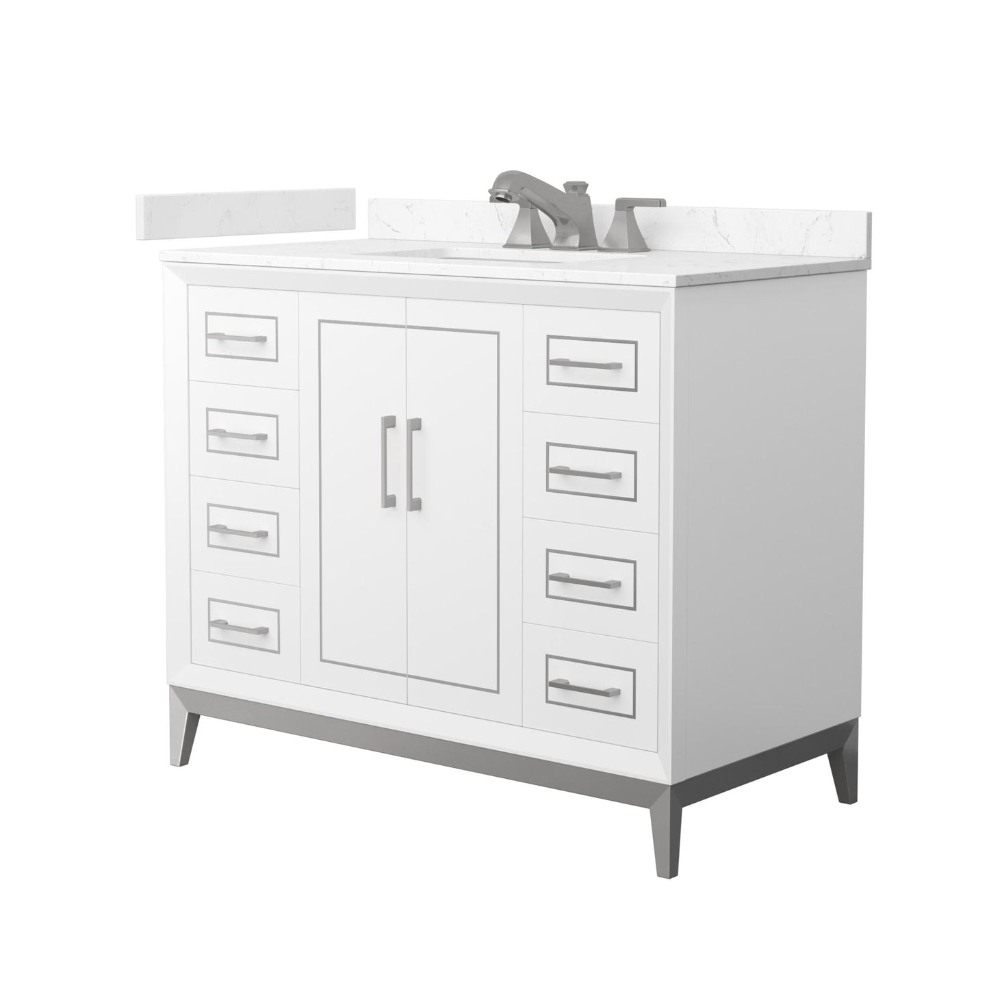 Marlena Bathroom Vanity with Countertop 42 inch Single Sink 3-hole Faucet Setup