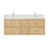 Custom image for Scandinavian Oak with Brushed Nickel Trim / White Quartz / No Mirror