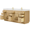 Custom image for Rift Oak with Brushed Gold Trim / Carrara Cultured Marble / No Mirror