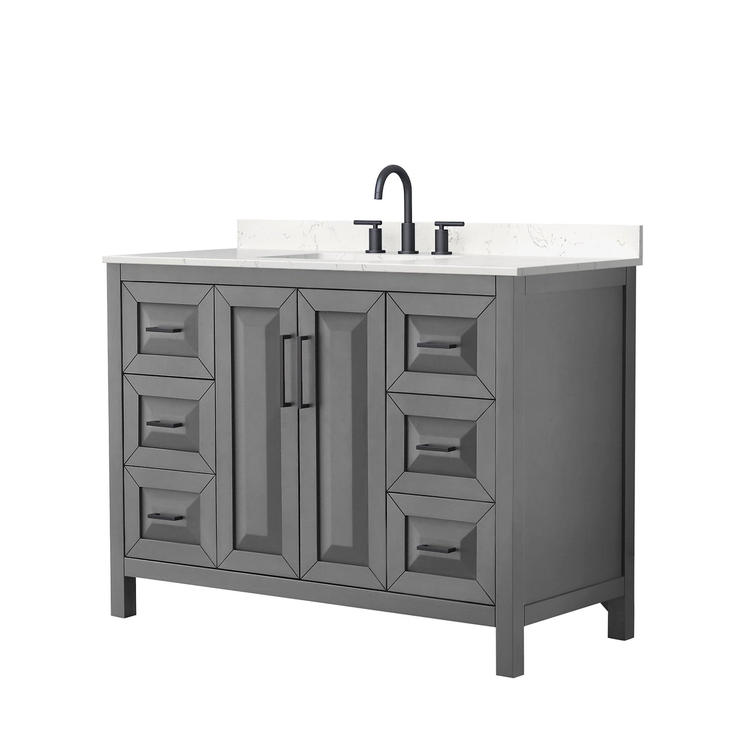 Daria Bathroom Vanity with Countertop 48 inch Single Sink 3-hole Faucet Setup