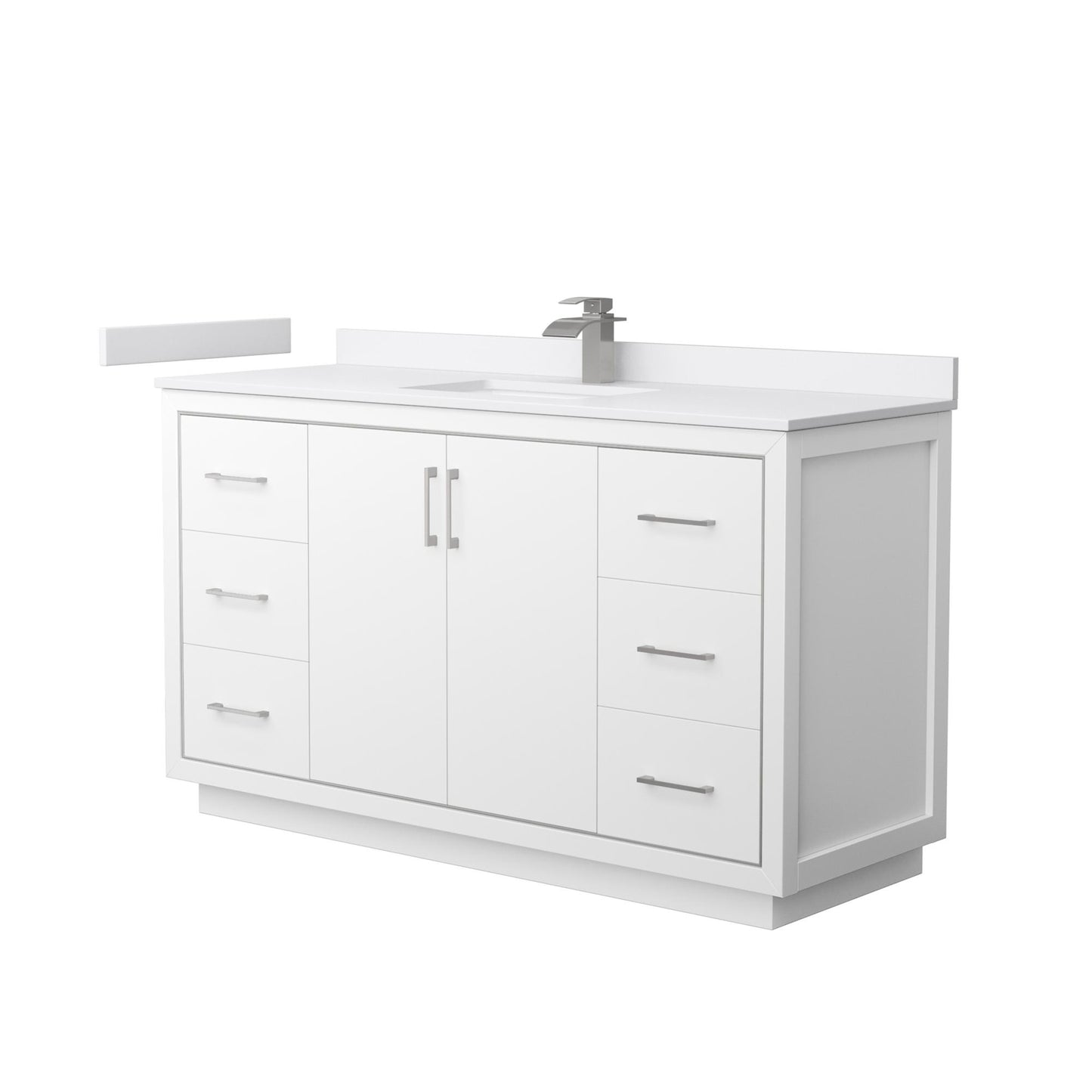 Icon Bathroom Vanity with Countertop 60 inch Single Sink Single hole Faucet Setup