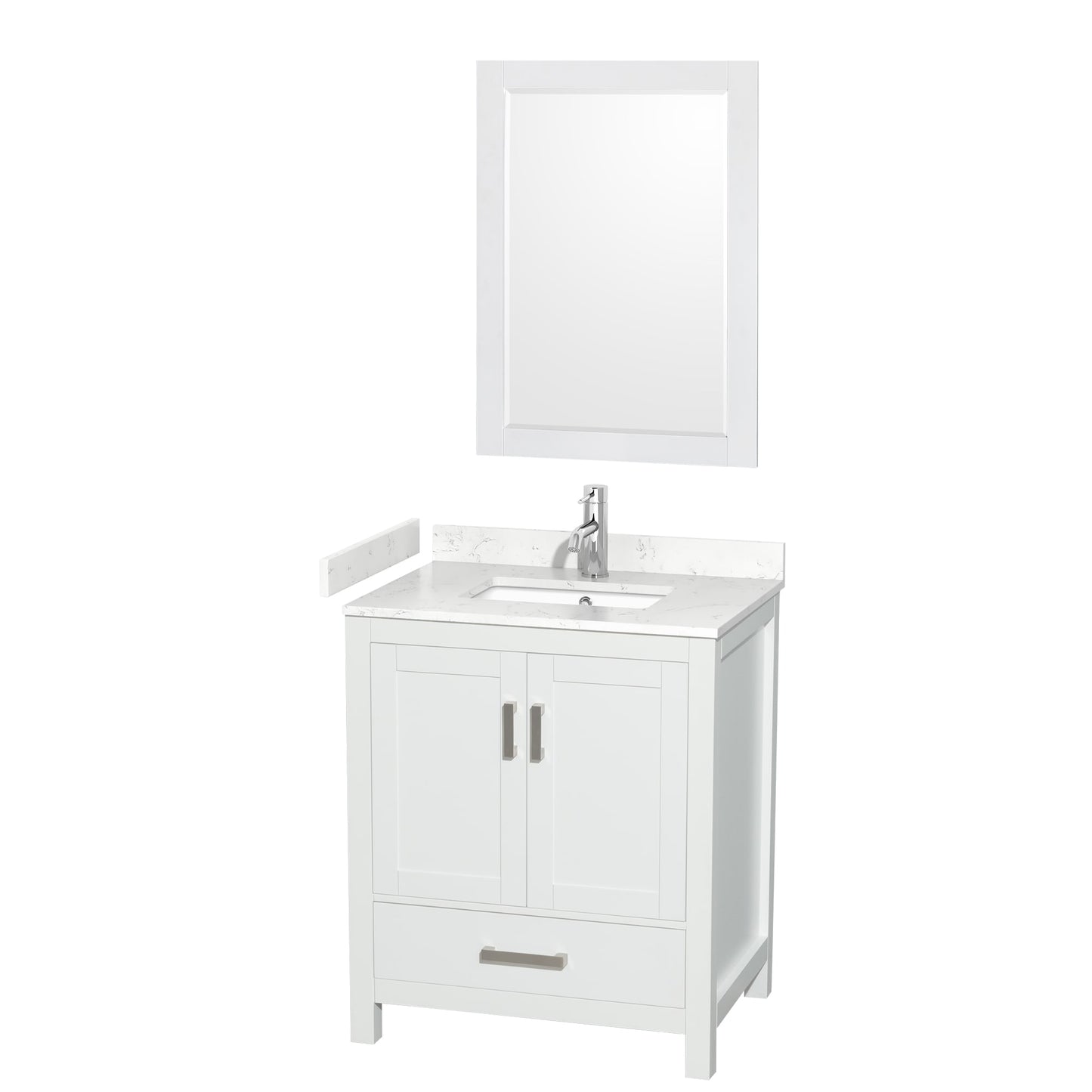 Sheffield Bathroom Vanity with Countertop 30 inch Single Sink Single hole Faucet Setup