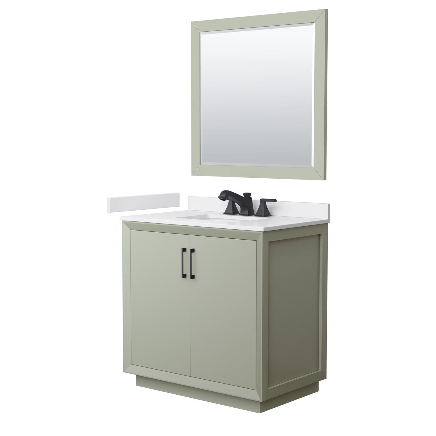 Strada Bathroom Vanity with Countertop 36 inch Single Sink 3-hole Faucet Setup