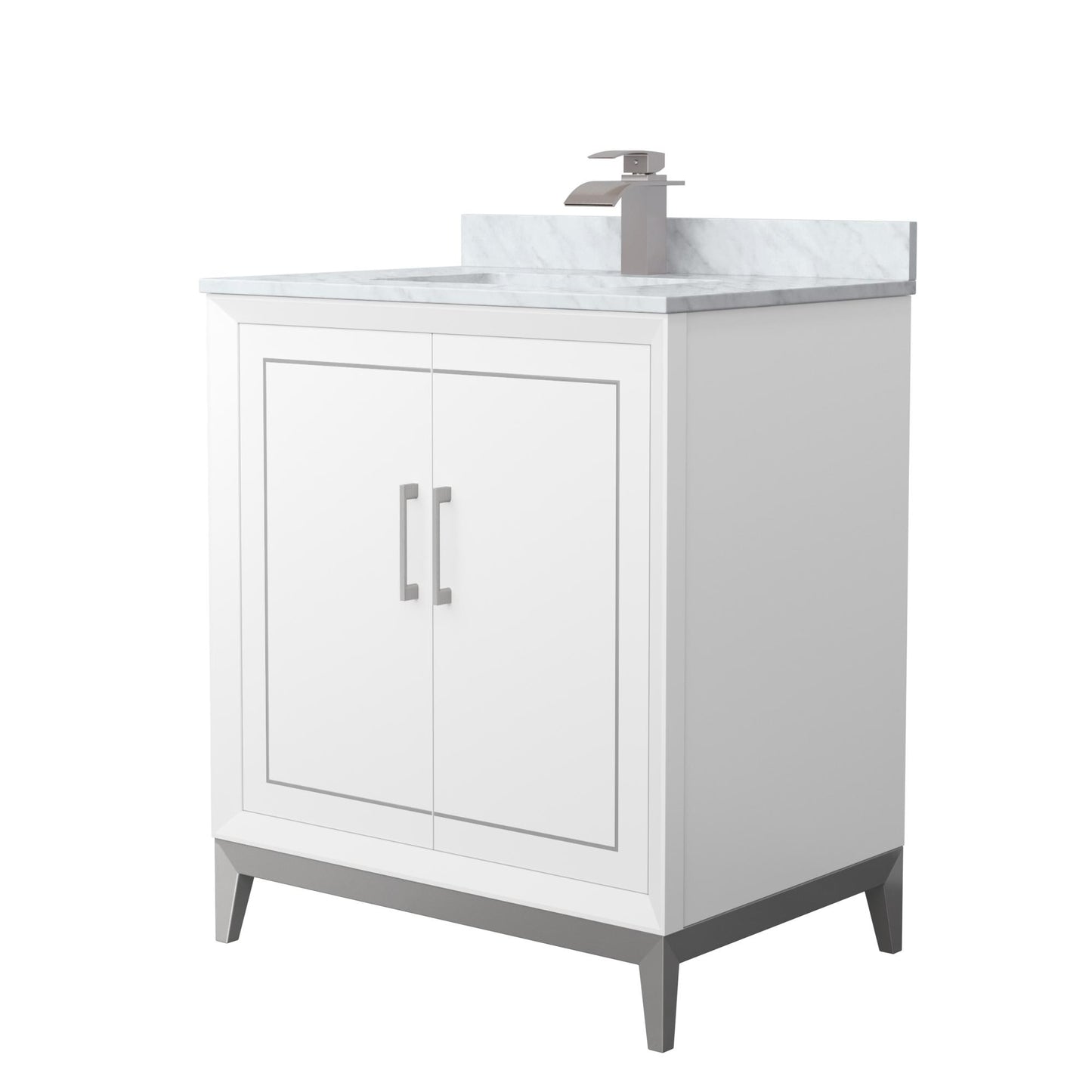Marlena Bathroom Vanity with Countertop 30 inch Single Sink Single hole Faucet Setup