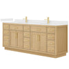 Custom image for Rift Oak with Brushed Gold Trim / White Quartz / No Mirror