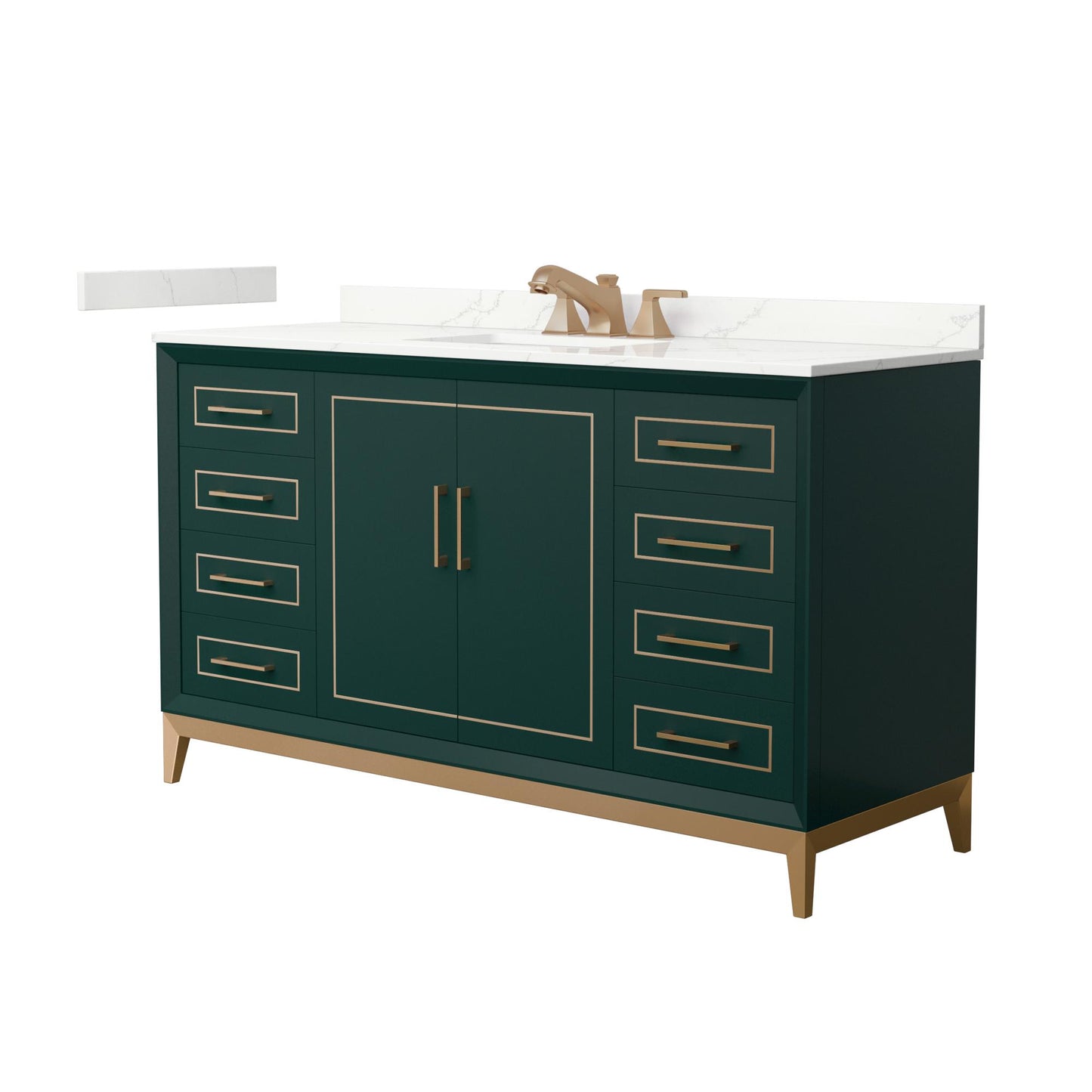 Marlena Bathroom Vanity with Countertop 60 inch Single Sink 3-hole Faucet Setup