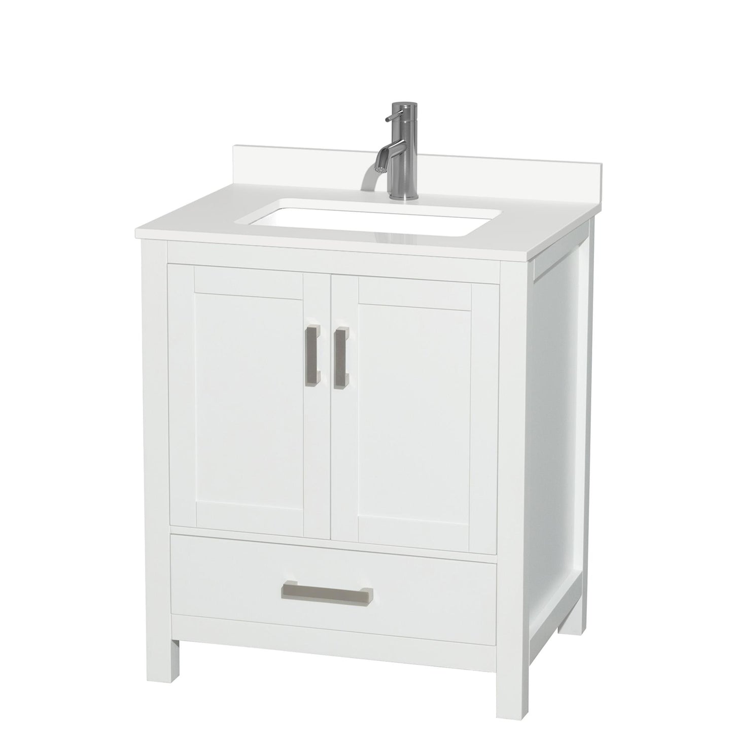Sheffield Bathroom Vanity with Countertop 30 inch Single Sink Single hole Faucet Setup