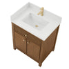 Custom image for Toasted Walnut with Satin Bronze Trim / White Quartz / No Mirror