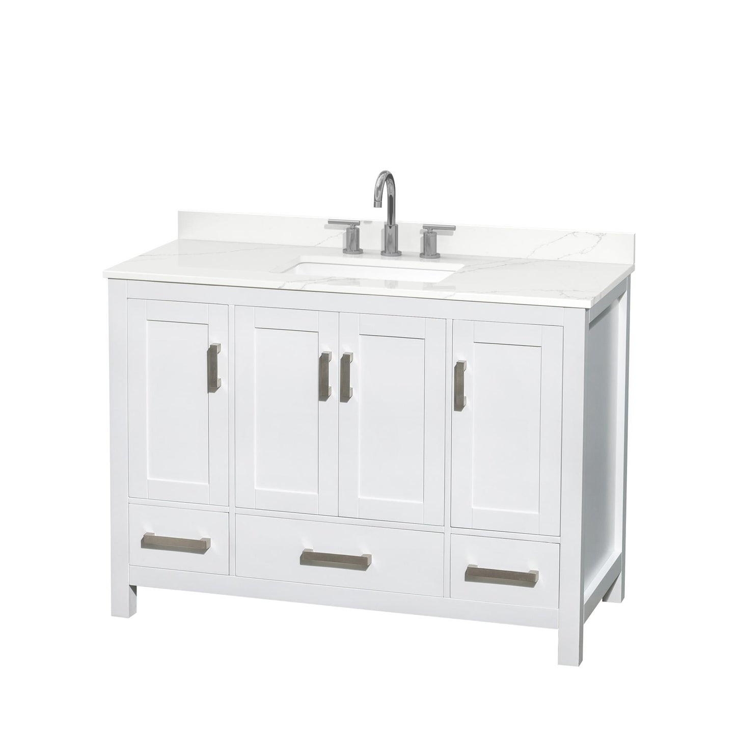 Sheffield Bathroom Vanity with Countertop 48 inch Single Sink 3-hole Faucet Setup