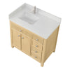 Custom image for Scandinavian Oak with Brushed Nickel Trim / White Quartz / No Mirror