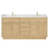 Custom image for Rift Oak with Brushed Gold Trim / White Quartz / No Mirror