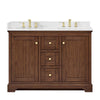 Custom image for Dark Walnut with Brushed Gold Trim / White Quartz / No Mirror