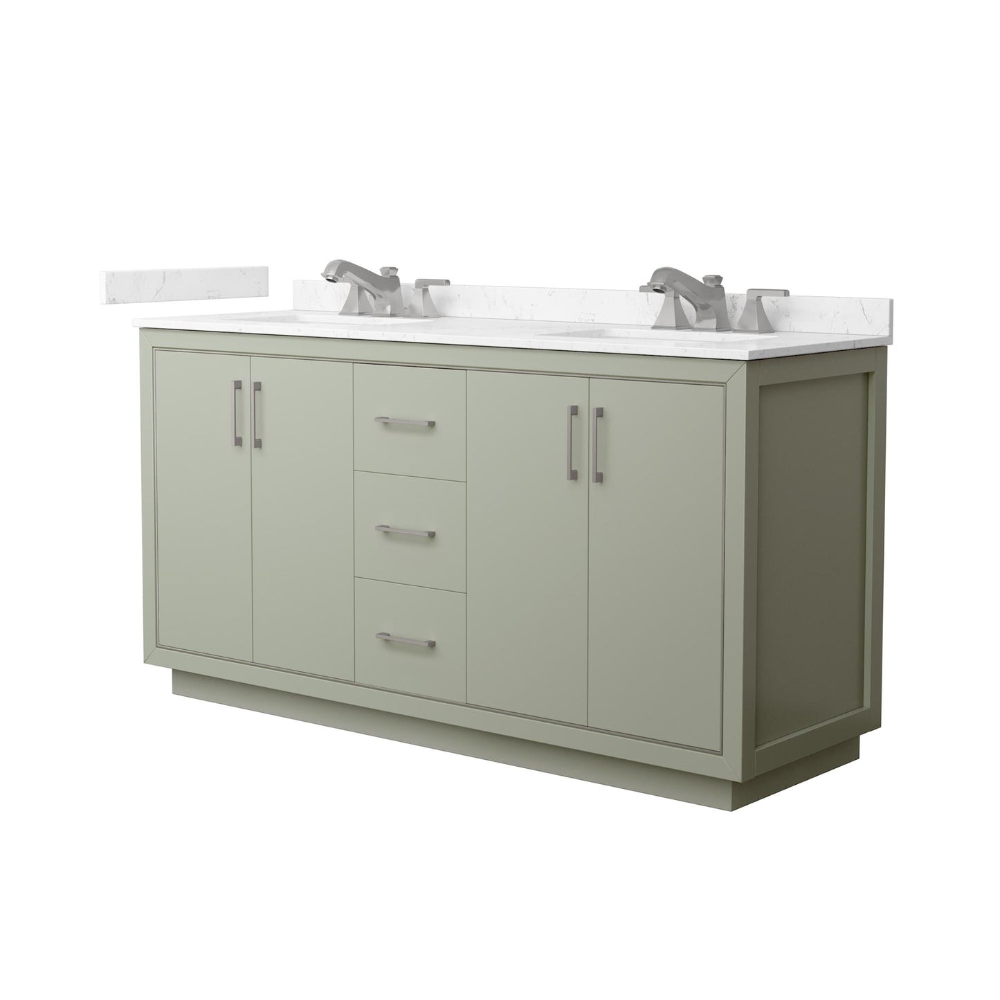 Icon Bathroom Vanity with Countertop 66 inch Double Sink 3-hole Faucet Setup